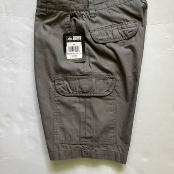 CANYON Guide Outfitters mens cargo shorts 32 gray pockets zipper button NWT - Picture 3 of 14
